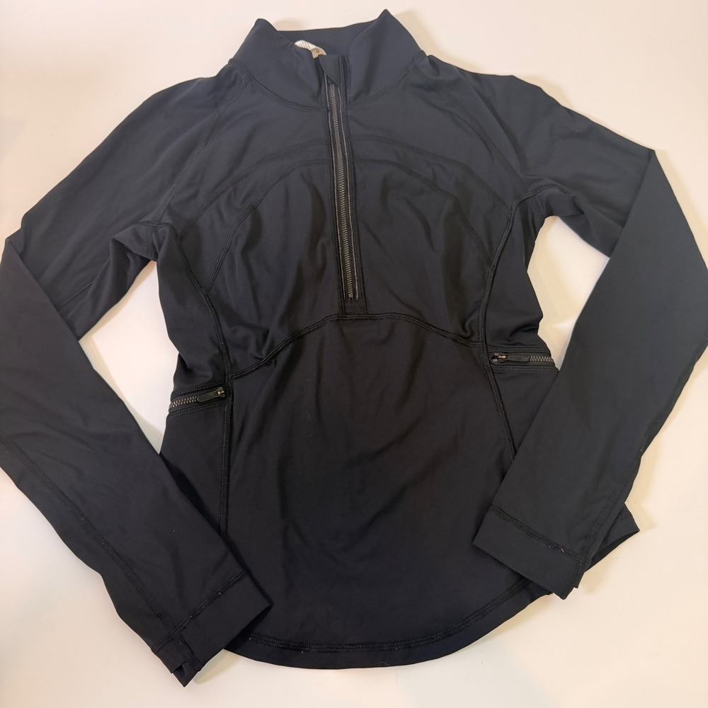 Lululemon Define Jacket Half Zip Pullover Black Size 6 Activewear Running Top